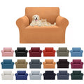 2026 New Stretch Chair Sofa Slipcovers Couch Cover for 1 Seater Furniture Protector Sofa Covers with Elastic Bottom Jacquard Fabric Small Checks for Pets (Golden / Chair)