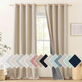 100% Blackout Oatmeal Linen Curtains 95 inches Length for Dining Room (52"W x 95"L (Pack of 2) / Oatmeal)