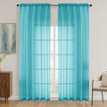 Turquoise Bedroom Curtains 2 Panel Sets 90 Inch Length (Turquoise / 59"W x 90"L (Pack of 2))
