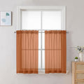 Orange Sheer Curtains 30 inch Length 2 Panels (Orange / 42"W x 30"L (Pack of 2))