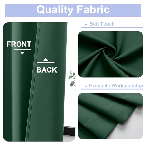 Ava Ever Green Blackout Curtains for Bedroom 63 Inch Length 2 Panels Set (Ever Green / 50"W x 63"L (Pack of 2))