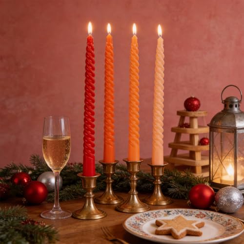 Spiral Taper Candles (Orange)