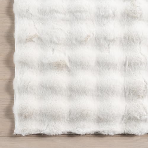 Jeni Off White Checkered Washable Area Rug (Jeni Off White / 2' x 3' (Rectangular))