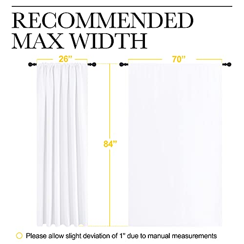 White Curtains (Pure White / 70"W x 84"L (Pack of 2))
