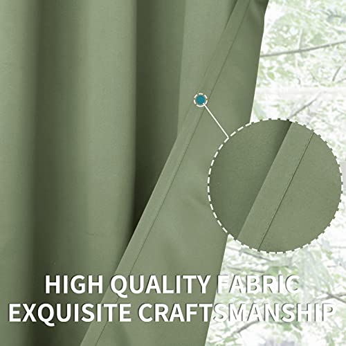 Grass Green Blackout Curtains for Bedroom 54 Inch Long (Grass Green / 52"W x 54"L (Pack of 2))