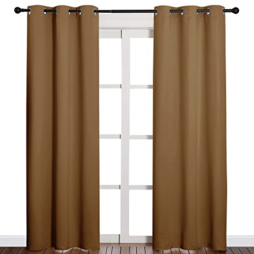 Sleek Blackout Curtains (Gold Brown / 42"W x 84"L (Pack of 2))