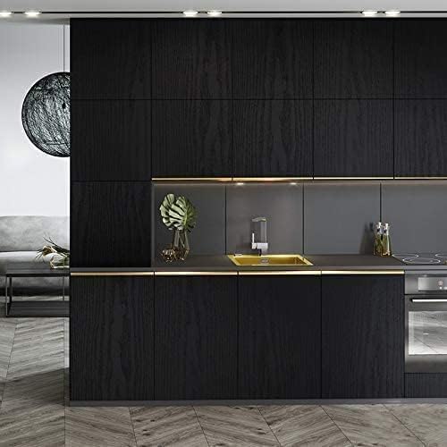 Black Wood Peel and Stick Wallpaper Wood Contact Paper 11.8" × 590" (11.8" x 590")