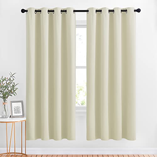 Room Darkening Curtains & Drapes (Beige / 52"W x 72"L (Pack of 2))