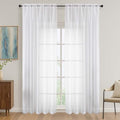 White Bedroom Curtains 2 Panel Sets 90 Inch Length (White / 59"W x 90"L (Pack of 2))