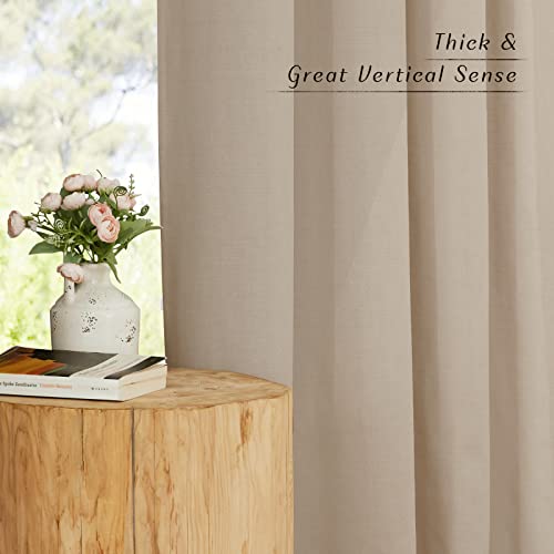 Flax Linen Taupe Window Curtains 63 inches Long (Taupe / 55"W x 63"L (Pack of 2))