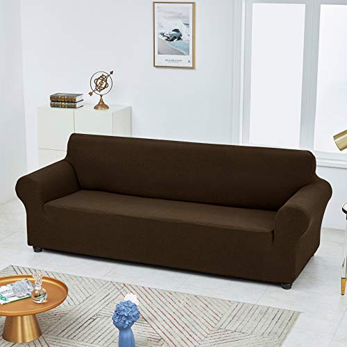 Stretch Loveseat Couch Cover Slipcover (Seal Brown / Medium（55"-78"))