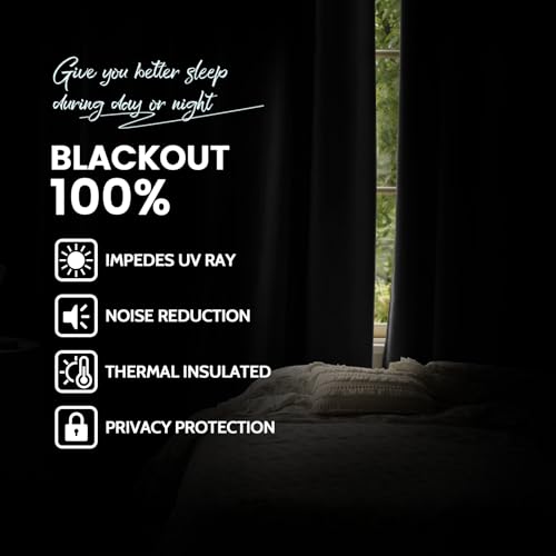 100% Blackout Curtains 52x84 inch Long Dove Grey Drapes (Dove Grey / 52"W x 84"L (Pack of 2))