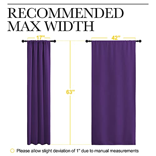 Blackout Curtains for Living Room (Royal Purple / 42"W x 63"L (Pack of 2))
