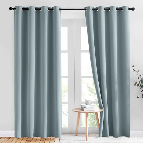 Living Room Curtains for Windows 84 inch Long (Stormy Sea / 52"W x 84"L (Pack of 2))