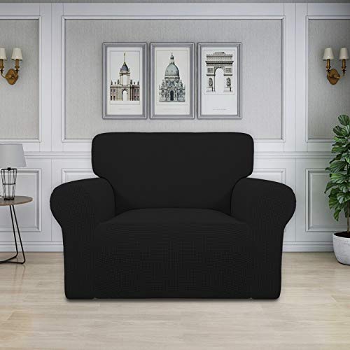 Stretch Oversized Chair Slipcover with Arm Washable Black (Small-XL Chair / Black)