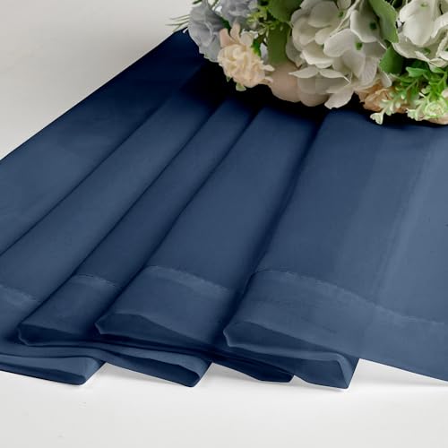2 Panels Navy Blue Sheer Valance 14 Inches Long (40"W x 14"L (Pack of 2) / Navy Blue)