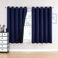 100% Blackout Curtains for Bedroom 63 Inches Long 2 Panels Set (60"W x 63"L (Pack of 2) / Navy Blue)