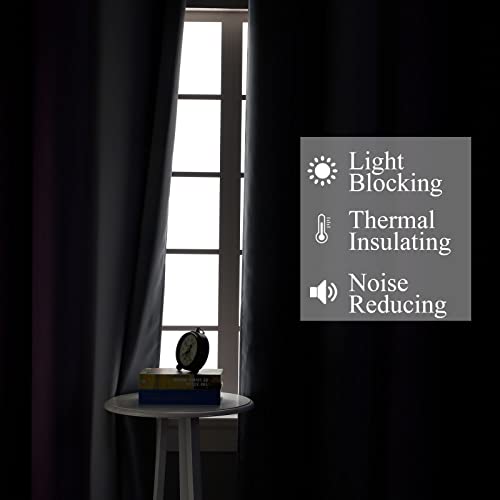 Purple and Grey Ombre Blackout Curtains for Bedroom 52Wx45L Inch 2 Panels (Purple and Grey / 52"W x 45"L (Pack of 2))