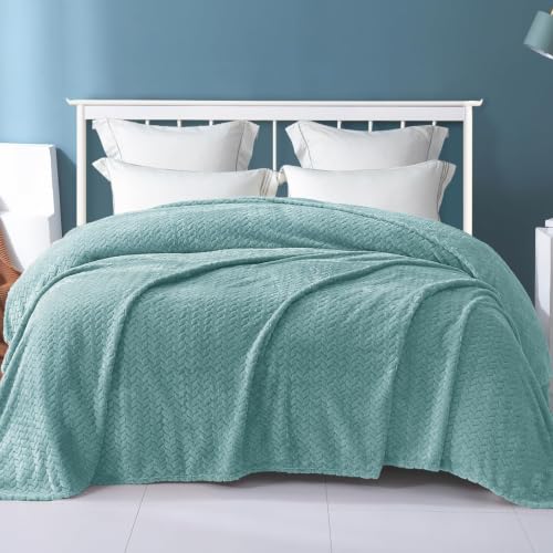 Soft Fleece Bed Blanket Twin Size (Celadon / Twin ( 60x80 IN ))