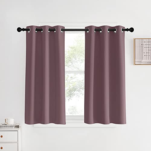 Room Darkening Short Curtain Panels for Cafe (Dry Rose / 34"W x 40"L (Pack of 2))