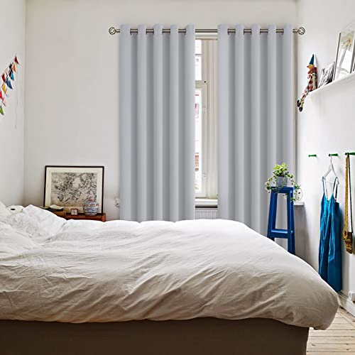 Light Grey Room Darkening Curtains 84 Inch for Living Room 2 Panels (Light Grey / 70"W x 84"L (Pack of 2))