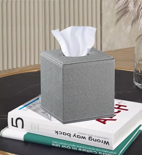 Linen Tissue Box Cover Square (Gray Cloth / Large)