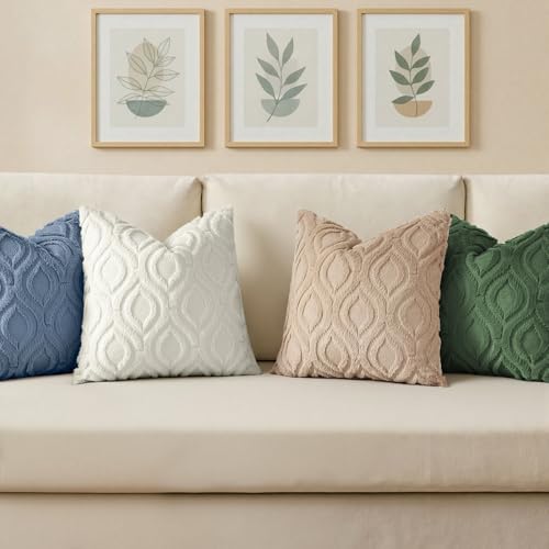 Faux Fur Plush Soft Blue Throw Pillow Covers 22x22 Set of 2 (22" x 22" (Pack of 2) / Blue)