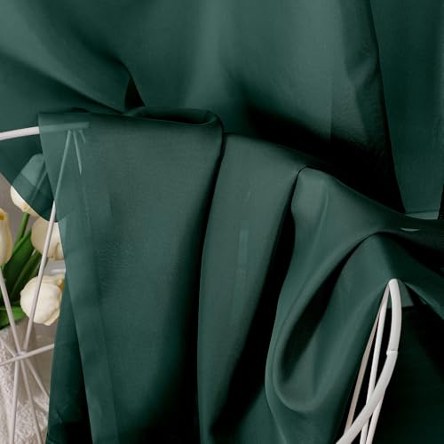 Hunter Green Sheer Curtain Drapes 54 Inch Length 2 Panels for Living Room (42"W x 54"L (Pack of 2) / Hunter Green)