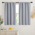 Short Blackout Curtains for Bedroom (Silver Grey / 34"W x 45"L (Pack of 2))