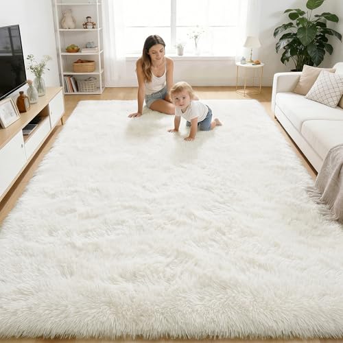 Area Rugs for Living Room Bedroom (4x5.9 Ft / Ivory)