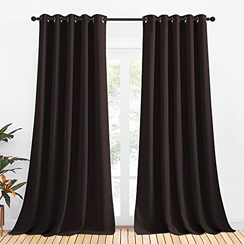 Blackout Curtain Panels for Bedroom (Toffee Brown / 70"W x 95"L (Pack of 2))