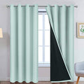 Aqua 100% Blackout Curtains 84 Inches Long for Bedroom 52" Wide (52"W x 84"L (Pack of 2) / Aqua)