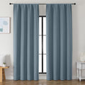Ava Stone Blue Blackout Curtains for Bedroom 90 Inches Long 2 Panels Set (Stone Blue / 50"W x 90"L (Pack of 2))