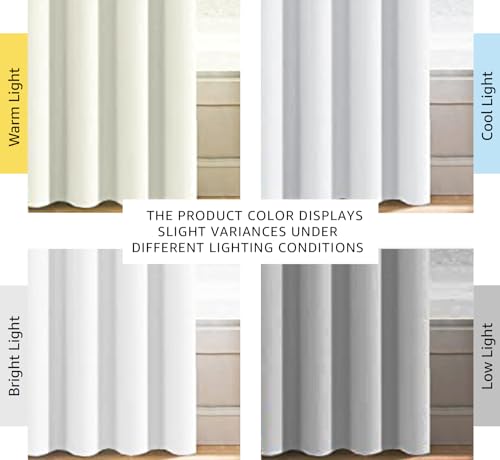 White Curtain 84 inches Long for Living Room Thermal Insulated Christmas Curtains Window Treatment Panel Bedroom Curtain for Door Thermal Curtains for Winter (52"W x 84"L (Pack of 1) / Pure White)