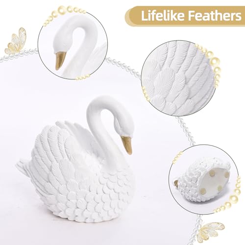 Swan Decorative Bookends (White)