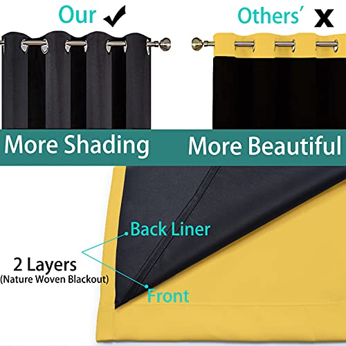 Mustard Yellow Blackout Curtains 84 Inches Long 52" Wide 1 Panel (52"W x 84"L (Pack of 1) / Mustard Yellow)