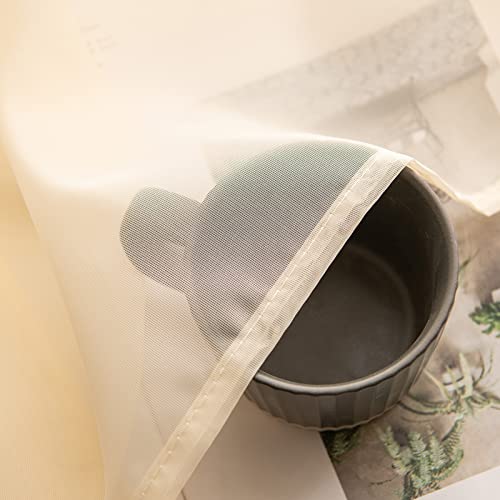Cream Beige Sheer Curtains 38 X 63 Inches (Cream Beige / 38"W x 63"L (Pack of 2))