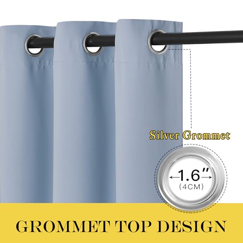 Blackout Curtains 84 Inch Length (Vintage Blue / 66"W x 102"L (Pack of 1))