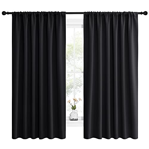 Halloween Black Blackout Curtain Blinds (Black / 62"W x 63"L (Pack of 2))