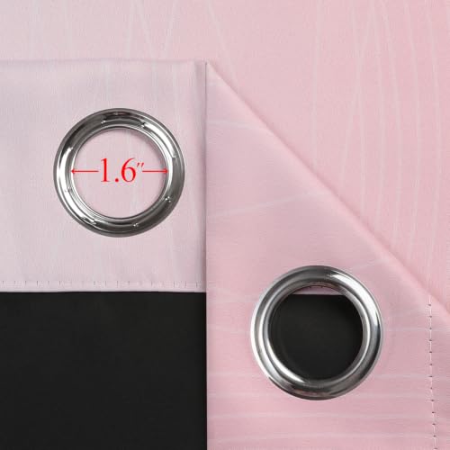 Pink and Greyish White Ombre Blackout Curtains for Bedroom 62x63 Inch Long (Pink and Greyish White / 62"W x 63"L (Pack of 2))