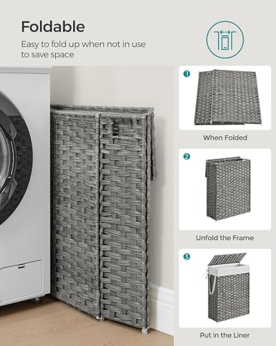 Laundry Hamper with Lid (Dove Gray / 55 L)