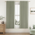 Sage Green 100% Blackout Curtains 63 Inch Length 2 Panels Set for Living Room Bedroom Back Tab Thermal Insulated Black Out Linen Drapes Room Darkening Window Curtains 63 Inches Long (Sage Green / 52"W x 63"L (Pack of 2))