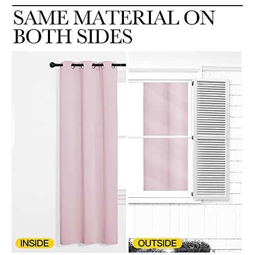 Baby Pink Blackout Curtains for Laundry 42" w x 48" L 2 Panels (Baby Pink / 42"W x 48"L (Pack of 2))