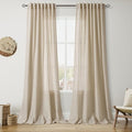 Taupe Burlywood Curtains 102 Inches Long for Living Room Linen Light Filtering Rustic Farmhouse Decor Curtains Back Tab Privacy Semi Sheer Curtain for Bedroom Office 52x102 (52"W x 102"L (Pack of 2) / Taupe Burlywood)