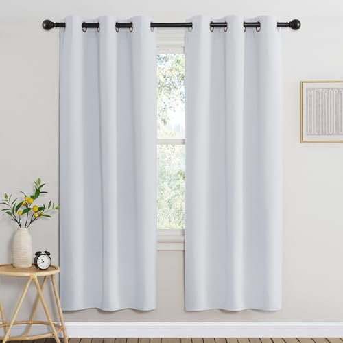 Room Darkening Curtains for Nursery (Greyish White / 37"W x 72"L (Pack of 2))