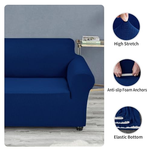 Stretch Loveseat Couch Cover (Classic Blue / Medium（55"-78"))
