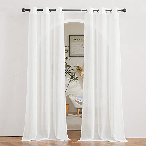 Living Room Ivory Curtains 84 inch Long (36"W x 84"L (Pack of 2) / Ivory)
