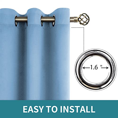 Sky Blue Room Darkening Curtains 84 Inch for Living Room (Sky Blue / 42"W x 84"L (Pack of 2))