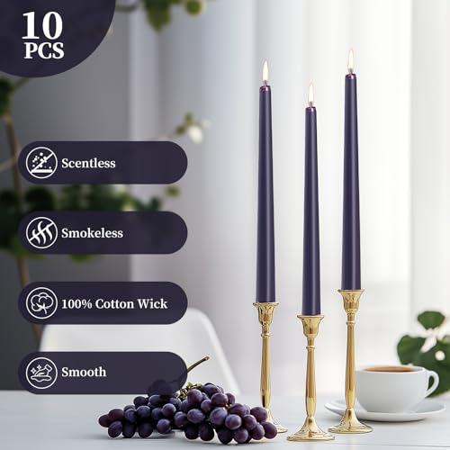 0.87×10 Inch Dark Blue Taper Candles (Dark blue)