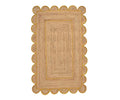 Scallop Pattern Jute Bohemian Area Rug (5'x8' (Rectangular) / Yellow)